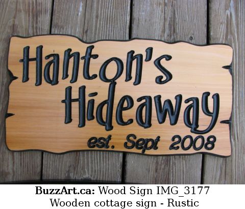 Wooden cottage sign - Rustic